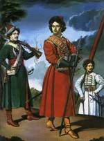 Преображенский полк в 1690-х гг.: фузилер, сержант и прапорщик. Рис. С.А.Летина.